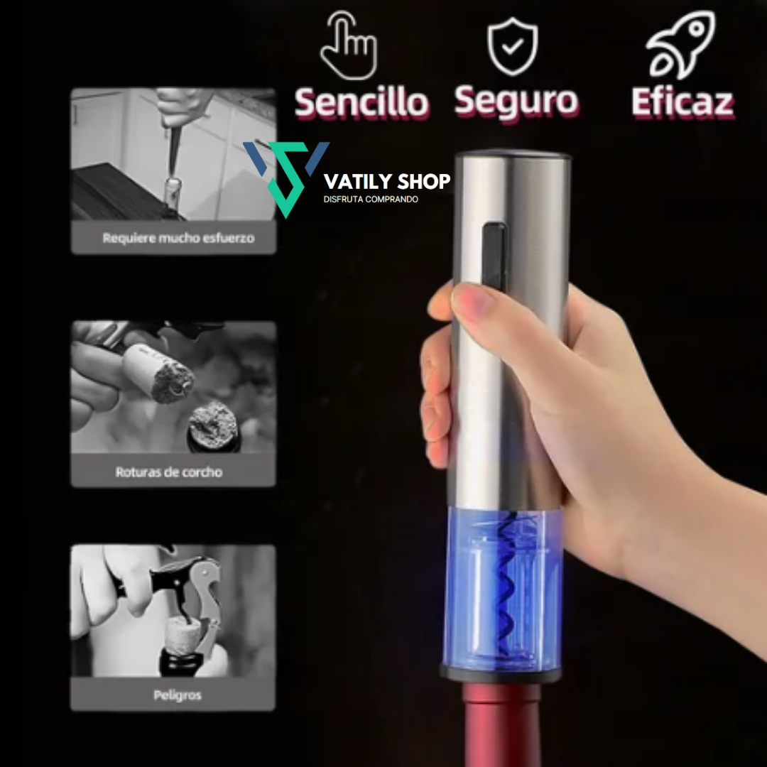 VinoLift™ Abridor De Vino Electrico Color Negro